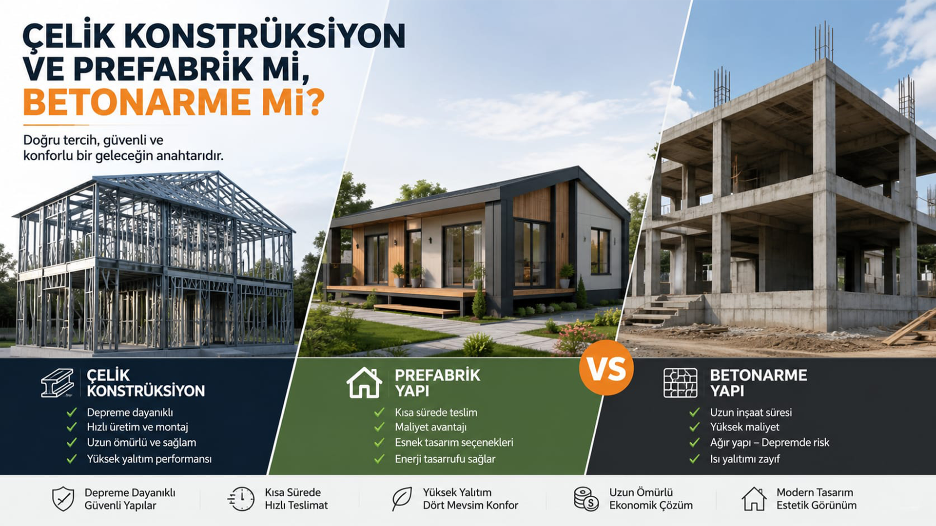 Çelik Konstrüksiyon ve Prefabrik mi, Betonarme mi?